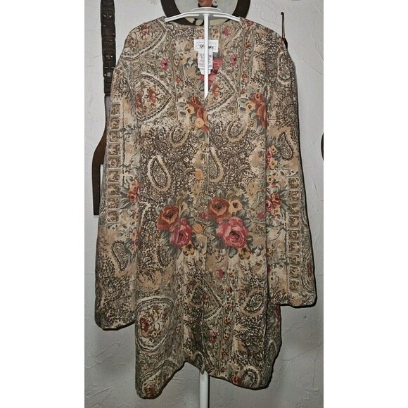 Worthington Jackets & Blazers - VTG Worthington Rose Floral Paisley Blazer 90s Whimsigoth Brown Pink Cottagecore